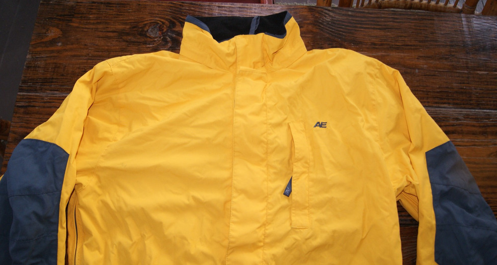 Vintage Y2K American Eagle Outfitters AE77 Performance Jacket Large Yellow Gray